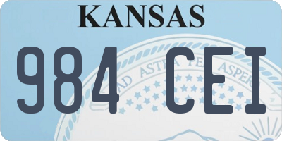KS license plate 984CEI