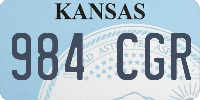 KS license plate 984CGR