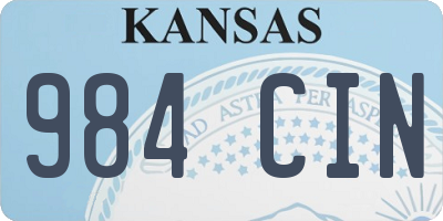 KS license plate 984CIN