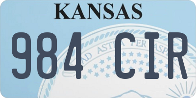 KS license plate 984CIR