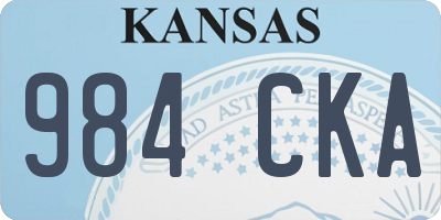 KS license plate 984CKA