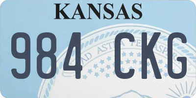 KS license plate 984CKG