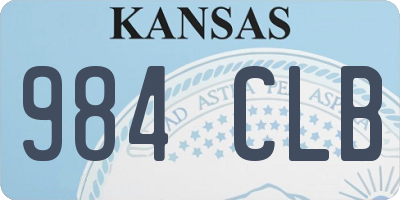 KS license plate 984CLB