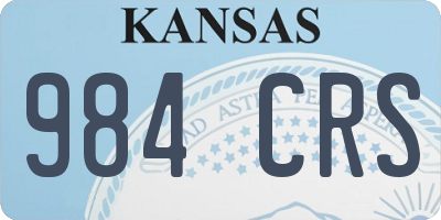 KS license plate 984CRS