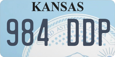 KS license plate 984DDP