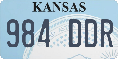 KS license plate 984DDR