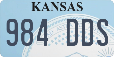 KS license plate 984DDS