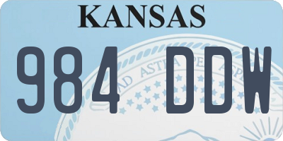 KS license plate 984DDW