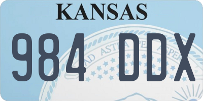 KS license plate 984DDX