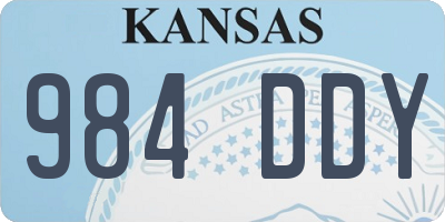 KS license plate 984DDY