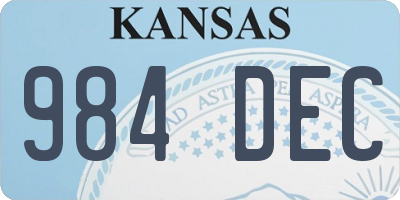 KS license plate 984DEC