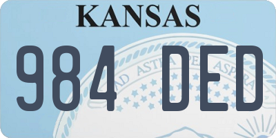 KS license plate 984DED