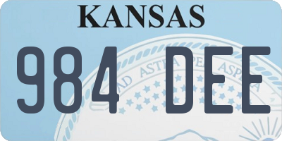 KS license plate 984DEE