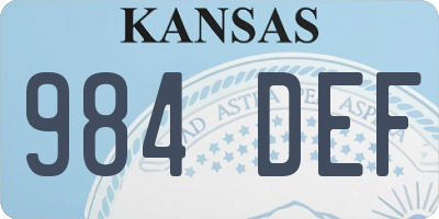 KS license plate 984DEF