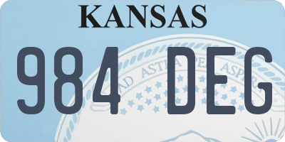 KS license plate 984DEG