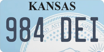 KS license plate 984DEI