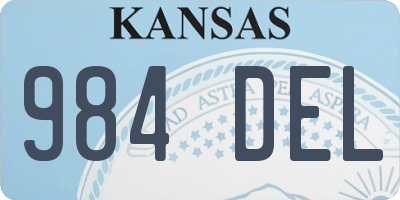 KS license plate 984DEL