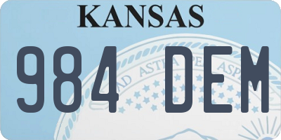 KS license plate 984DEM