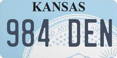 KS license plate 984DEN