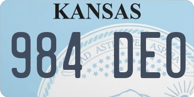 KS license plate 984DEO
