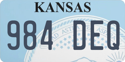 KS license plate 984DEQ
