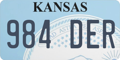 KS license plate 984DER