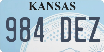 KS license plate 984DEZ