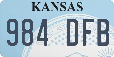 KS license plate 984DFB