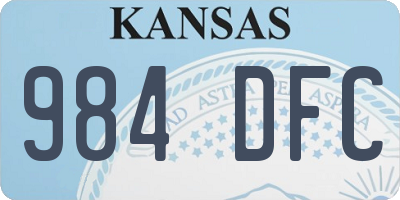 KS license plate 984DFC