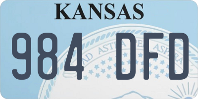 KS license plate 984DFD