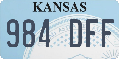KS license plate 984DFF