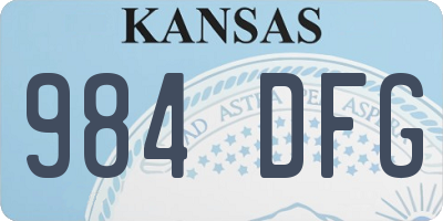 KS license plate 984DFG