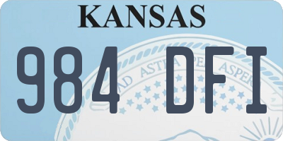 KS license plate 984DFI