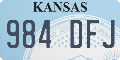 KS license plate 984DFJ