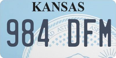 KS license plate 984DFM