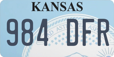 KS license plate 984DFR