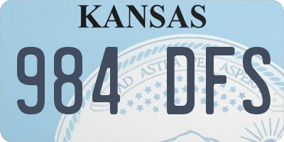 KS license plate 984DFS