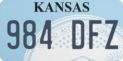 KS license plate 984DFZ