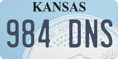 KS license plate 984DNS