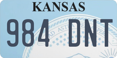 KS license plate 984DNT
