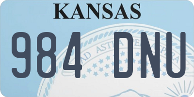 KS license plate 984DNU