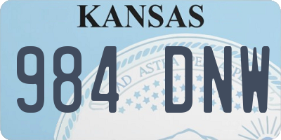 KS license plate 984DNW