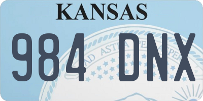 KS license plate 984DNX