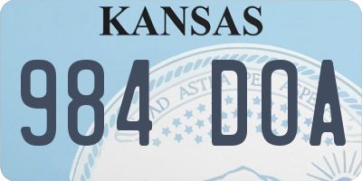 KS license plate 984DOA