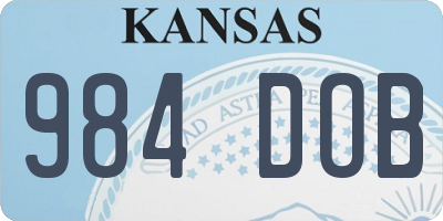 KS license plate 984DOB