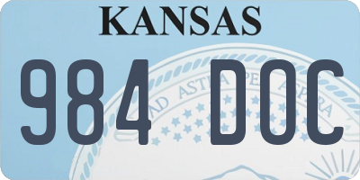 KS license plate 984DOC