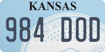 KS license plate 984DOD