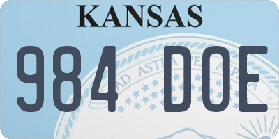 KS license plate 984DOE
