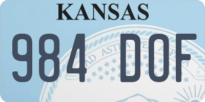 KS license plate 984DOF