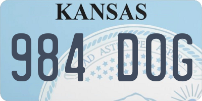 KS license plate 984DOG